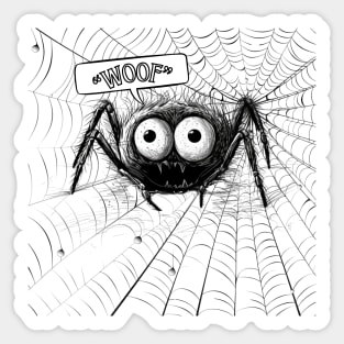 Cute Barking Woof Spider for Halloween Sticker